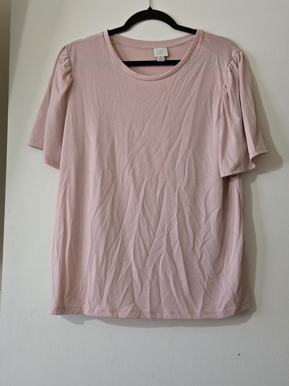 a new day Light Pink Short Sleeve Tee with Puff Shoulders